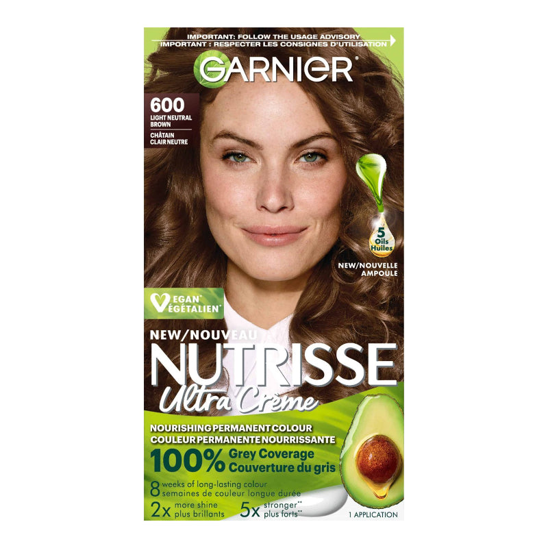 Garnier Nutrisse Ultra Creme Permanent Nourishing Hair Color - Light Neutral Brown (600)