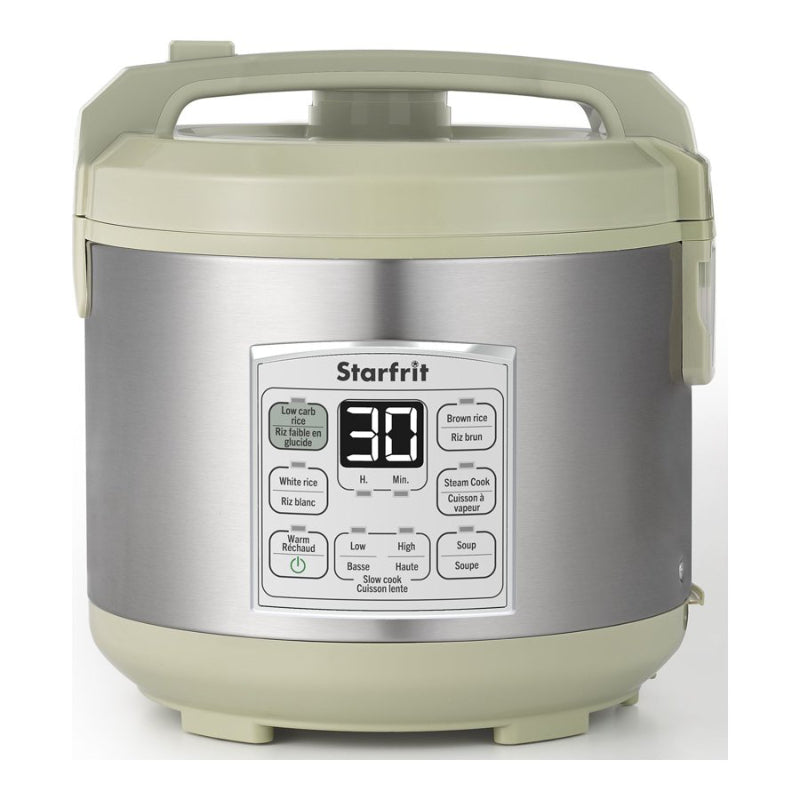 Starfrit Low Carb Rice Cooker - 14 Cups - 7 Preset Functions - Beige/Silver