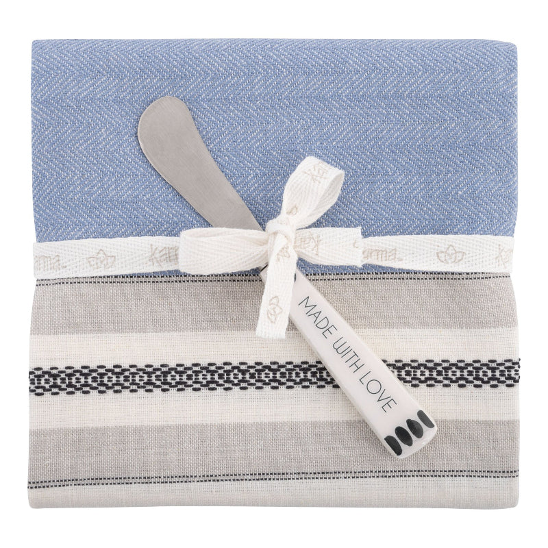 Karma Lisbon Tea Towel with Spreader - Periwinkle