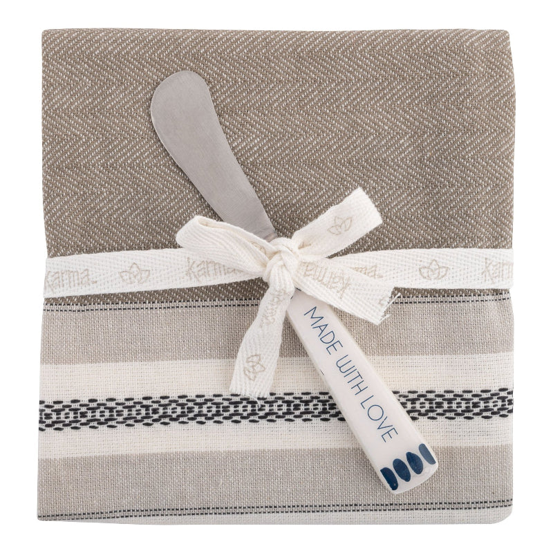 Karma Lisbon Tea Towel with Spreader - Mushroom