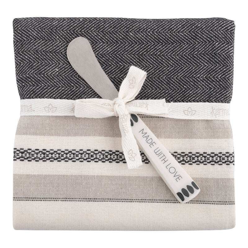 Karma Lisbon Tea Towel with Spreader - Charcoal