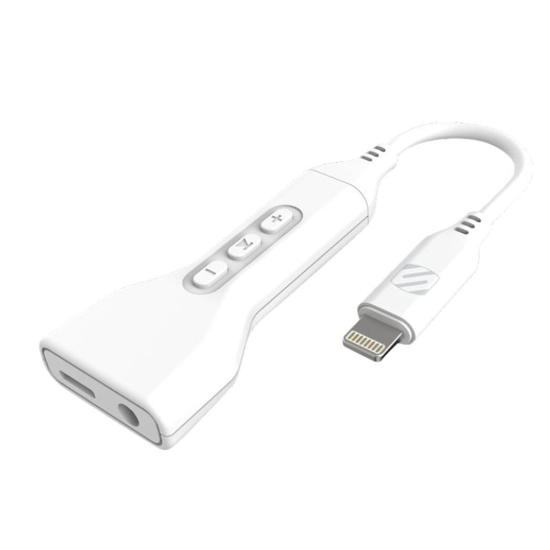 Scosche StrikeLine Lightning to Headphone Jack/Charging Adapter Adapter - White - Open Box or Display Models Only