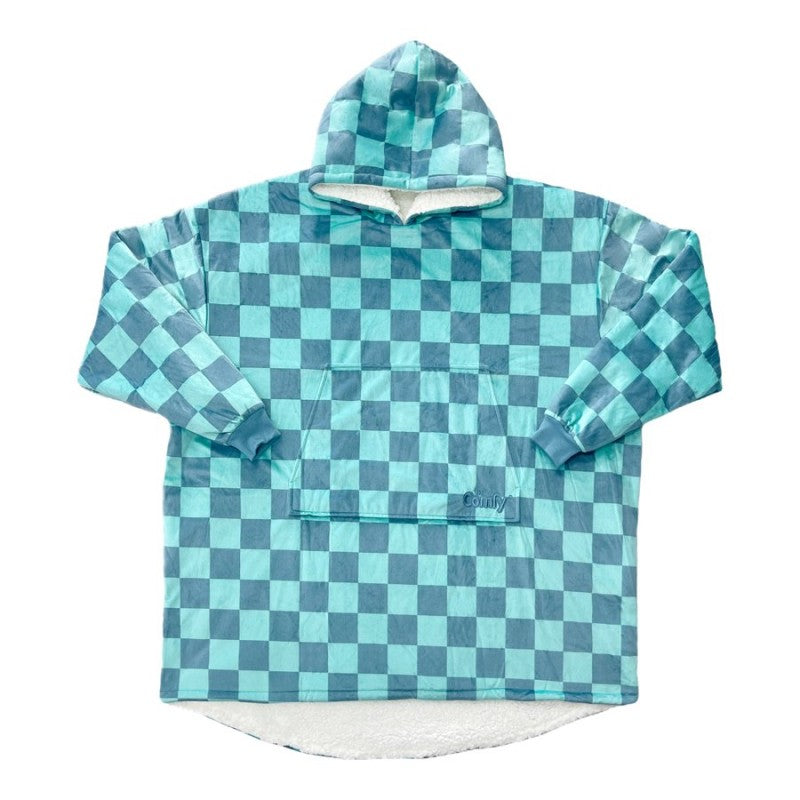 The Comfy Original Wearable Blanket - Teal Checkered