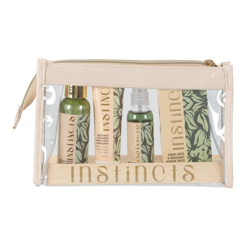 Instincts Jet Set Travel Kit - Green Moss & Bergamot - 5 piece