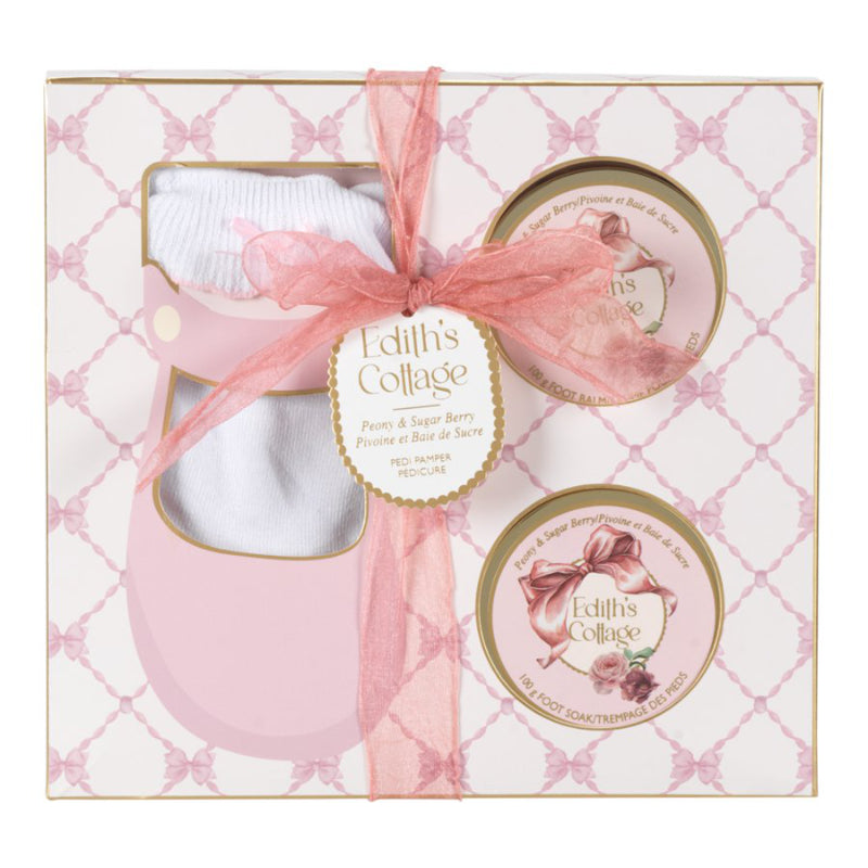 Edith's Cottage Pedi Pamper Foot Care Set - Peony & Sugar Berry - 3 piece