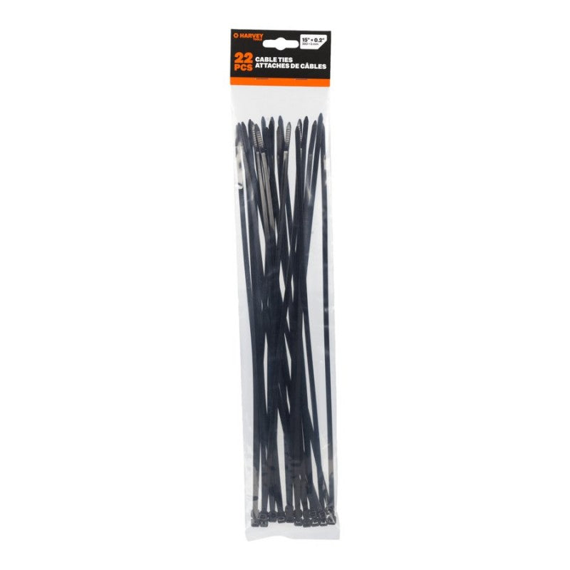 Harvey Tools Cable Ties - 38cm - Black - 22's