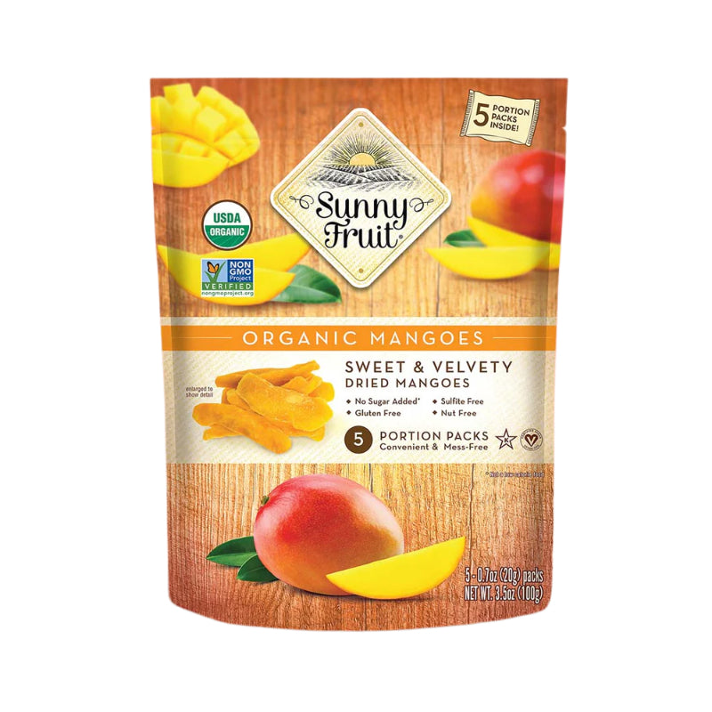 Sunny Fruit Organic Dried Mangoes - Sweet &amp; Velvety - 100g