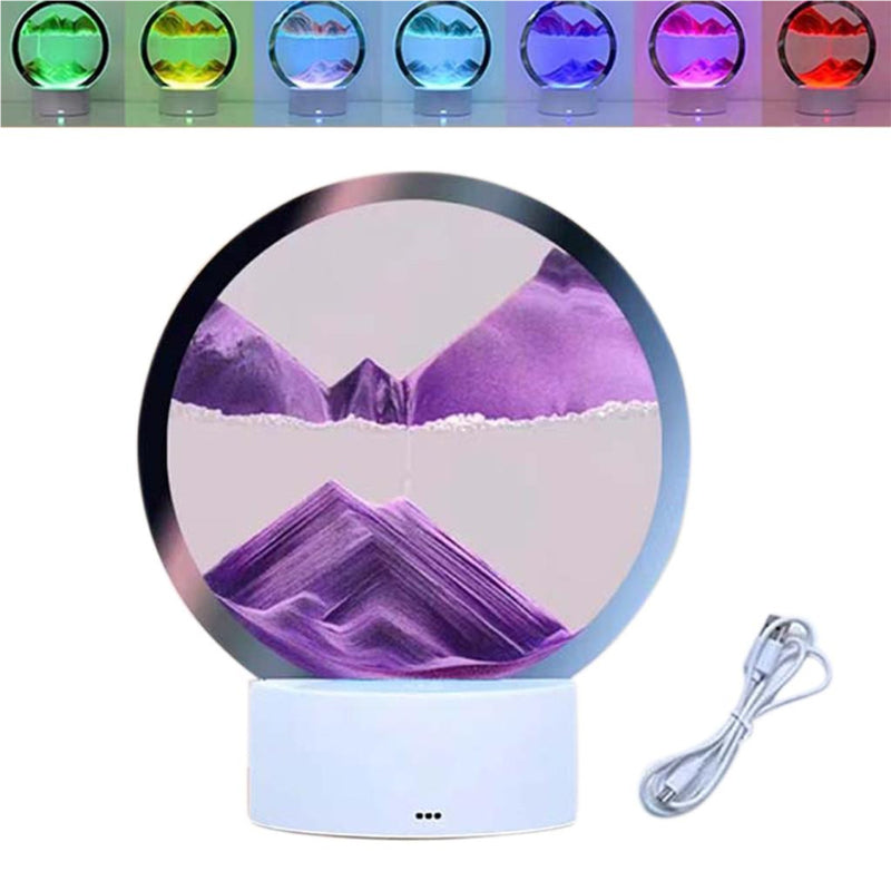 Emrge 360° Rotating RGB Color Changing Hourglass Lights - White - EM1SANDLP