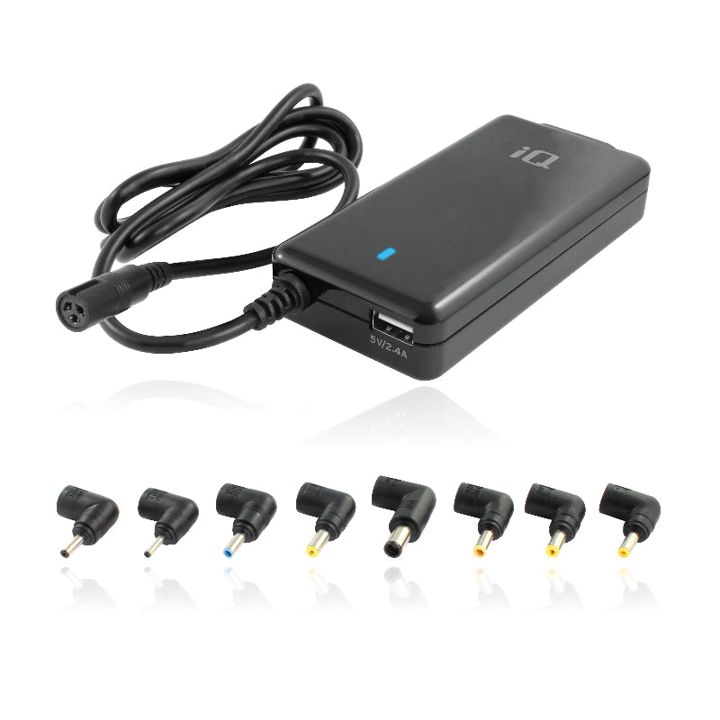 iQ 70W Universal Laptop Charger - Black - iQACLT70