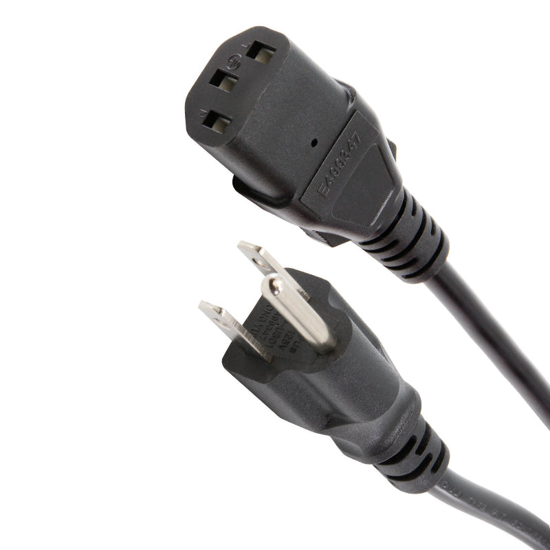 iQ 1.8M AC Grounded Power Cord Extension Cable - Black - iQAC18M3