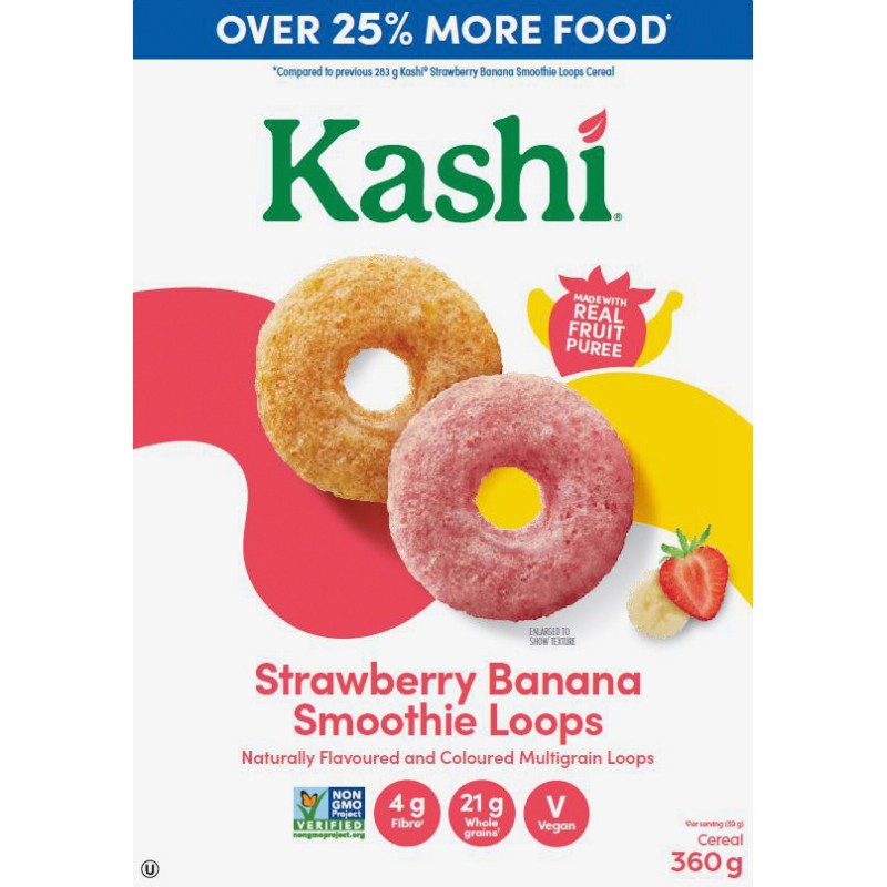 Kashi Smoothie Loops Strawberry Banana - 360g