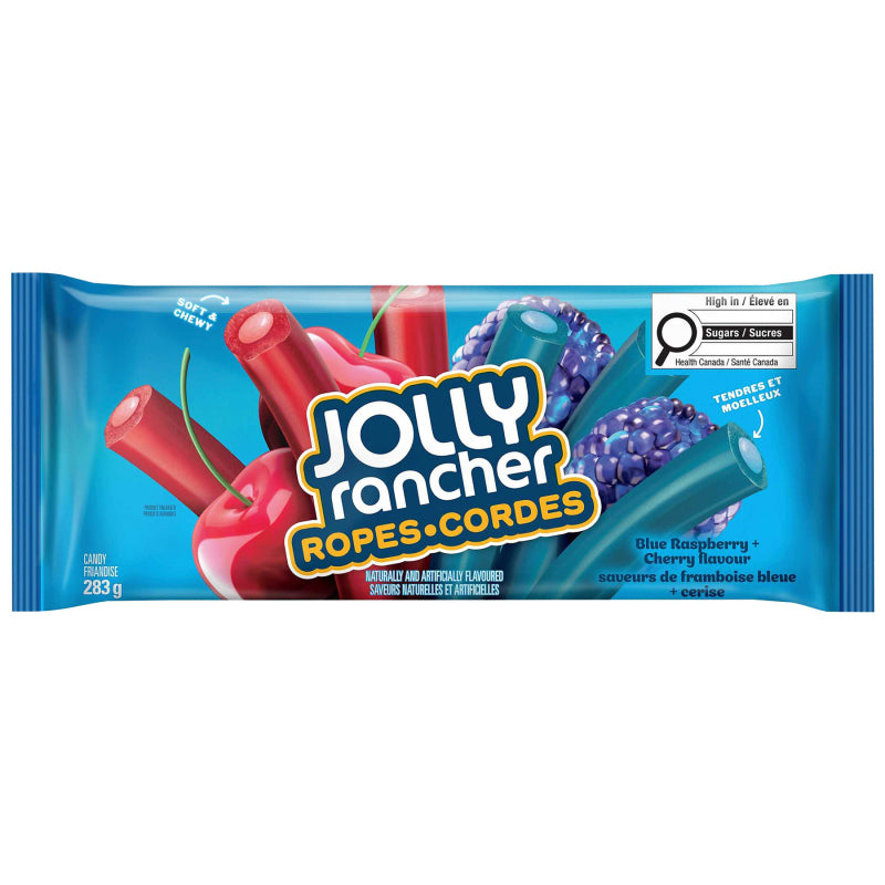 Jolly Rancher Ropes Soft & Chewy Candy Bag - Blue Raspberry & Cherry Flavoured - 283g