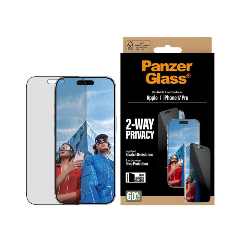 PanzerGlass UWF 2-Way Privacy Screen Protector for Apple iPhone 17 Pro - Clear / Black