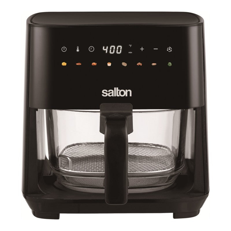 Salton Glass Basket Hot Air Fryer - 4.5L - Black - AF2136