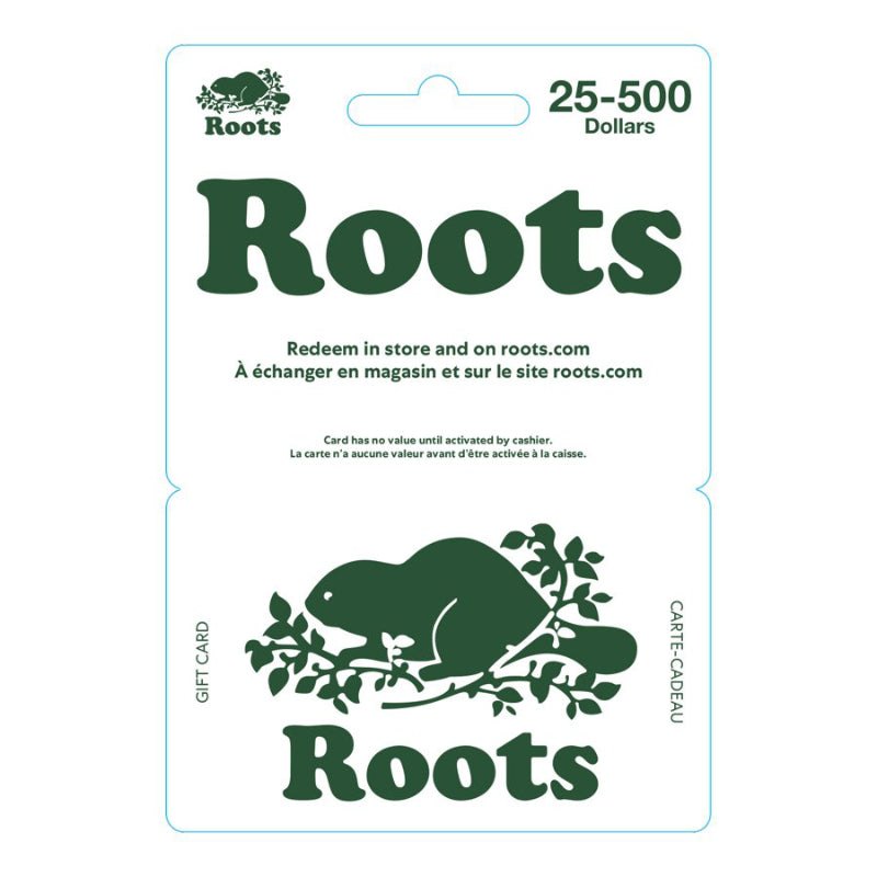 Roots Gift Card - $25 - 500