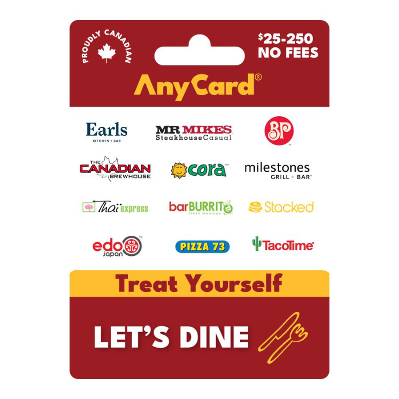 AnyCard Treat Yourself Let's Dine Gift Card - $25 - 500