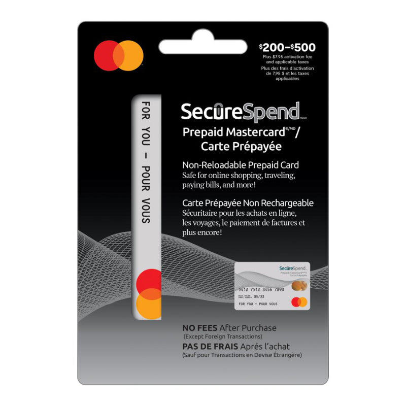 SecureSpend Gift Card - $200-$500