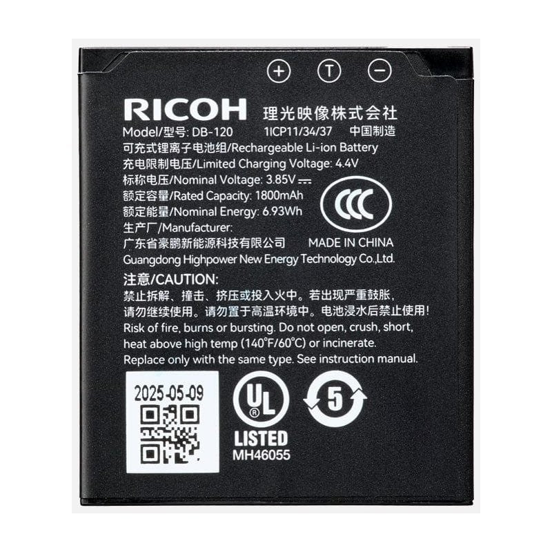 Ricoh DB-120 Rechargeable Lithium-Ion Battery for Ricoh GR IV - 35299