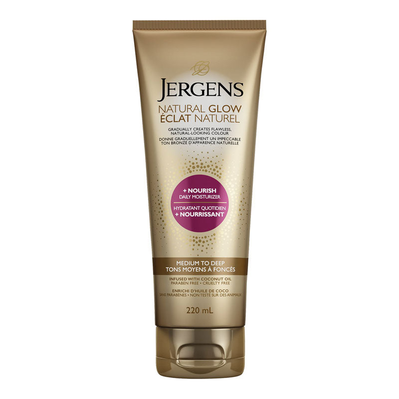 Jergens Natural Glow + Nourish Daily Moisturizer - Medium to Deep - 220ml