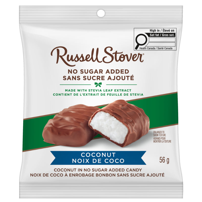 Russell Stover No Sugar Added Candy Bag - Milk Chocolate Coconut - 56g