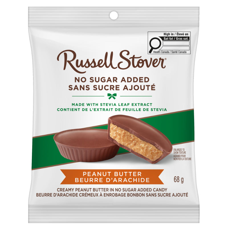 Russell Stover No Sugar Added Candy Bag - Peanut Butter - 68g
