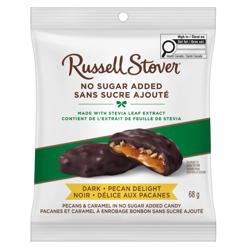 Russell Stover No Sugar Added Candy Bag - Dark Chocolate Pecan Delight - 68g