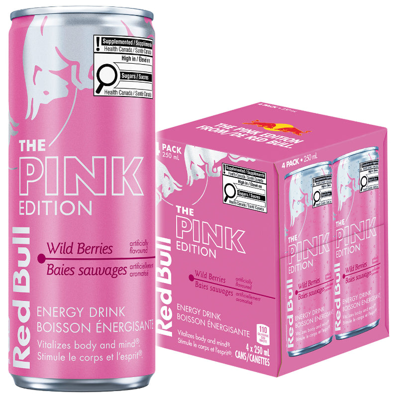 Red Bull The Pink Edition Energy Drink - Wild Berries - 4x250ml