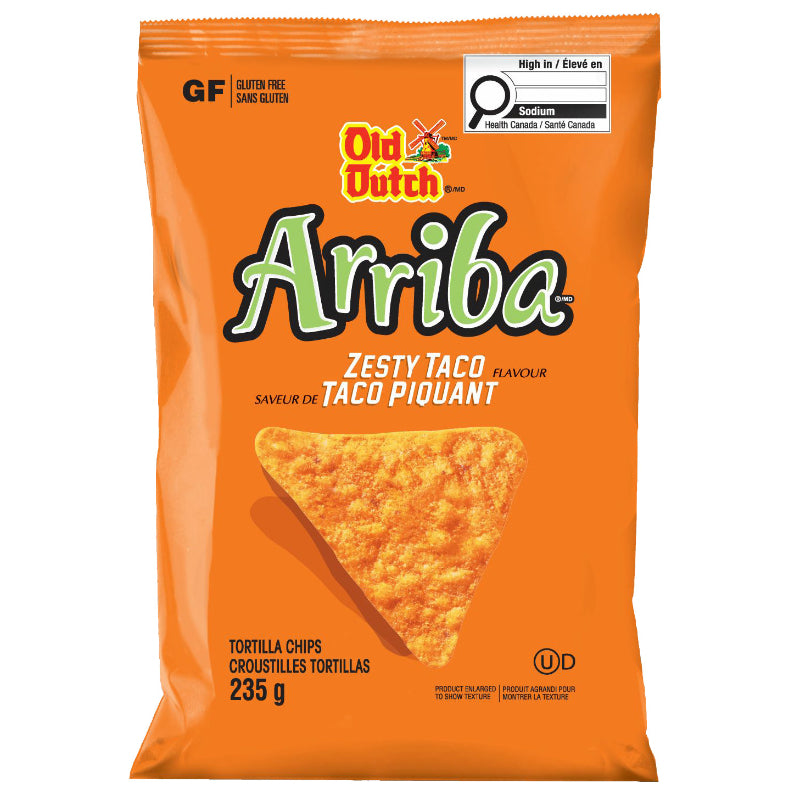 Old Dutch Arriba Tortilla Chips - Zesty Taco Flavour - 235g