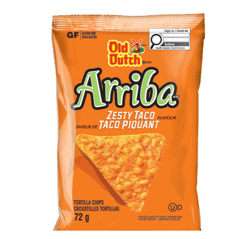 Old Dutch Arriba Tortilla Chips - Zesty Taco Flavour - 72g