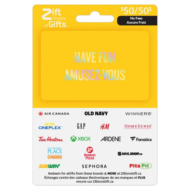 ZIFT Have Fun Gift Card - $50