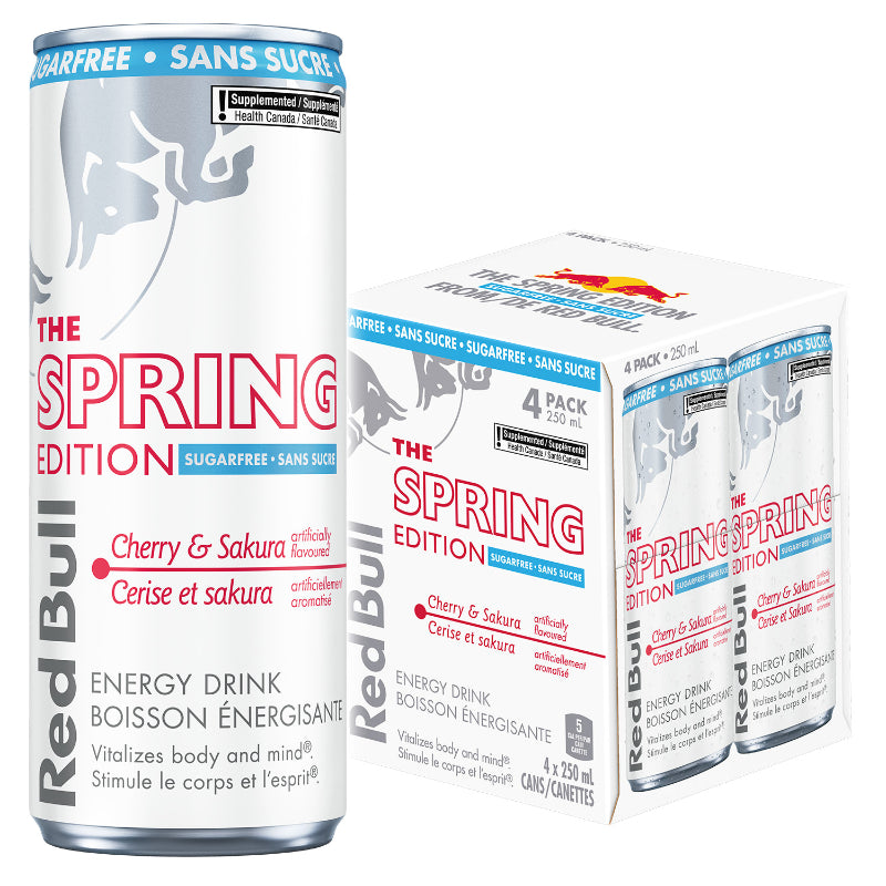 Red Bull The Spring Edition Sugar Energy Drink - Cherry & Sakura - 4x250ml