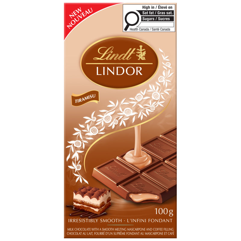 Lindt Lindor Tiramisu Milk Chocolate Bar - 100g