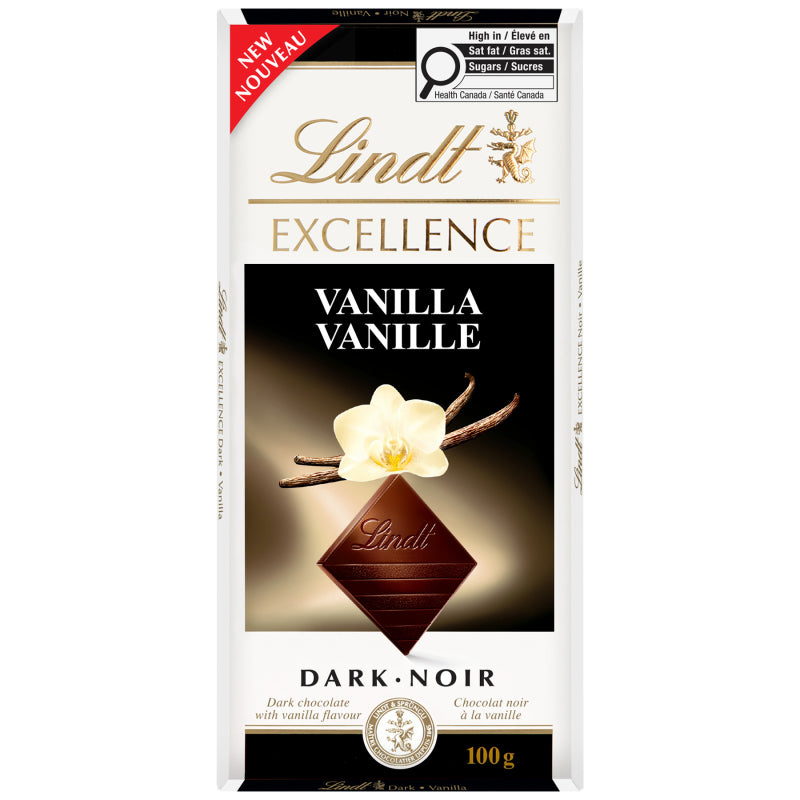 Lindt Excellence Dark Chocolate Bar - Vanilla - 100g