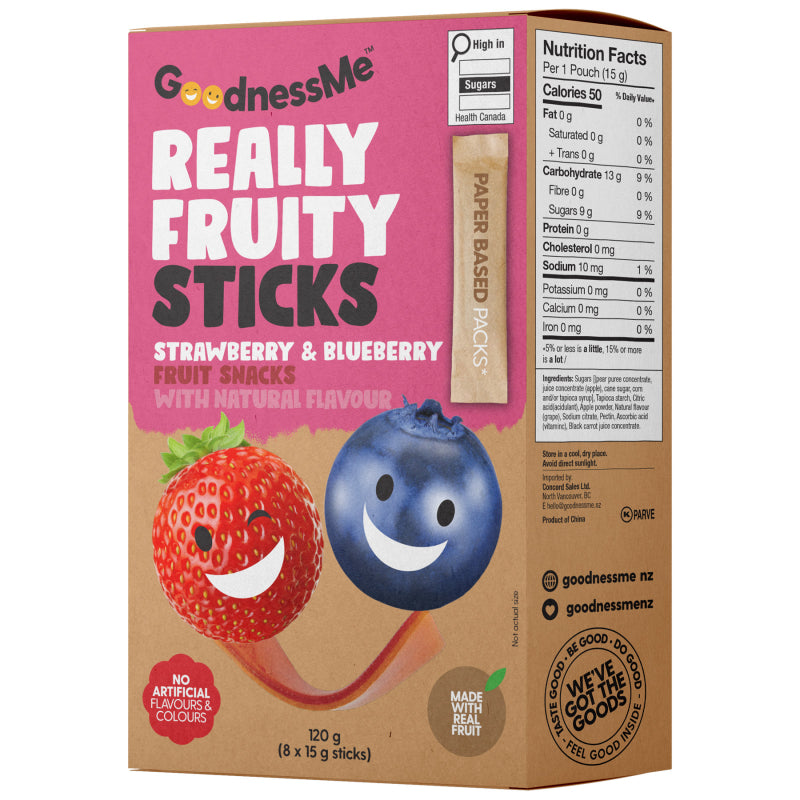 GoodnessMe Really Fruity Sticks - Strawberry & Blueberry - 120g