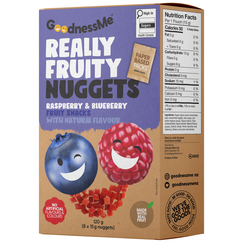 GoodnessMe Really Fruity Nuggets - Raspberry & Blueberry - 120g