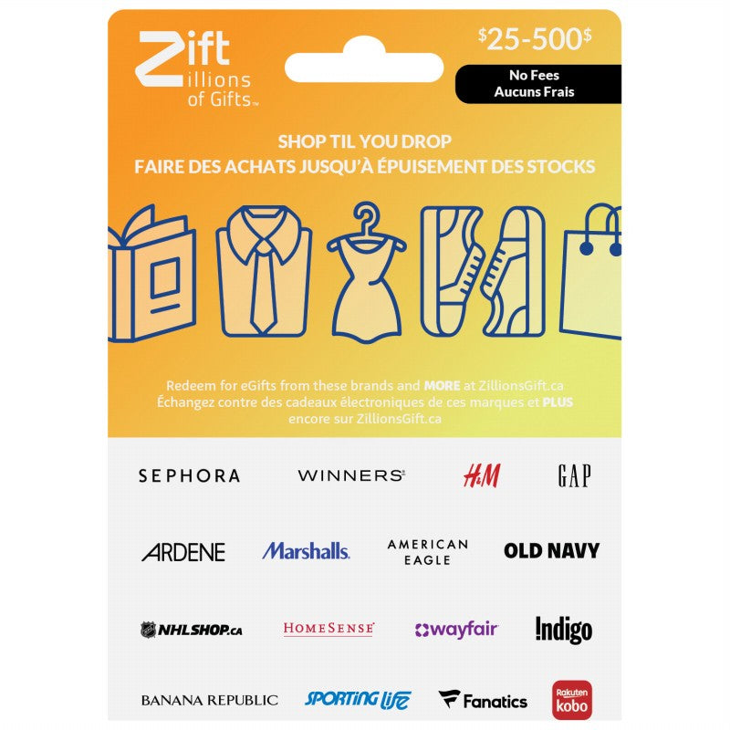 Zift Shop Til You Drop Gift Card - $25-$500