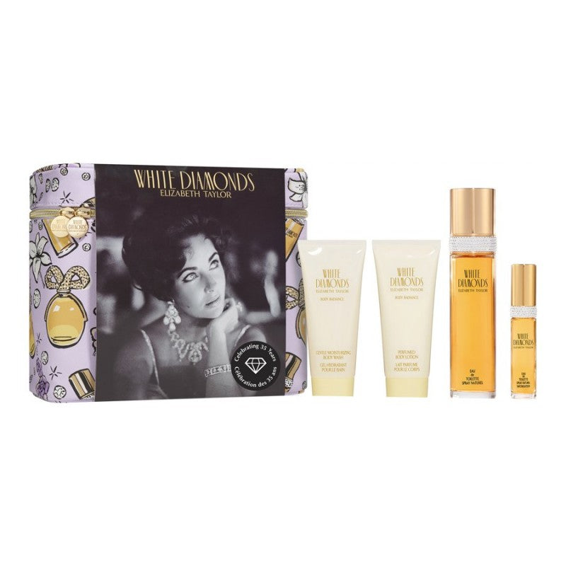 Elizabeth Taylor White Diamonds Eau de Toilette, Body Wash and Perfumed Body Lotion Gift Set - 4 piece