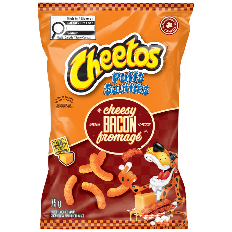 Cheetos Puffs Cheesy Bacon Cheese Flavoured Snacks - 75g
