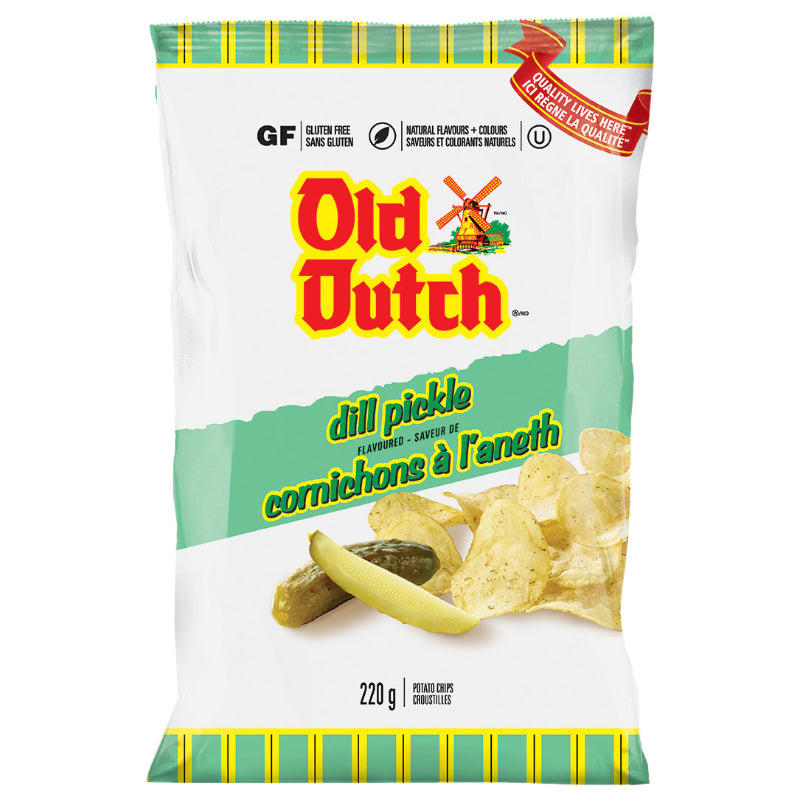 Old Dutch Potato Chips - Dill Pickle Flavoured - 220g