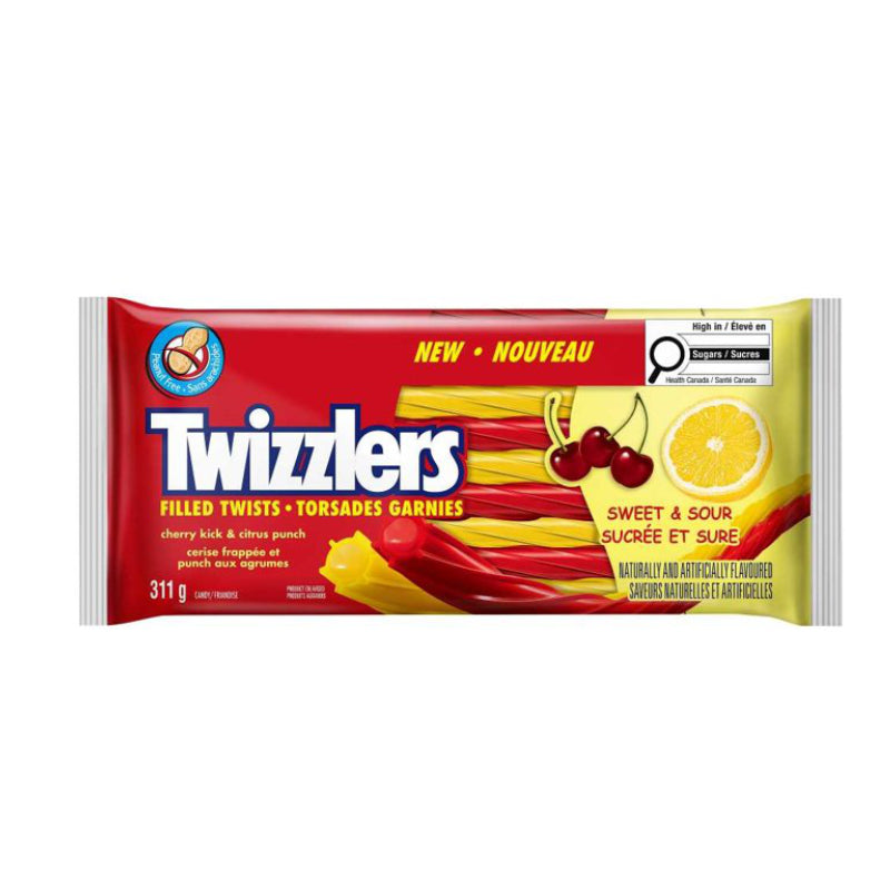 Twizzlers Filled Twists Candy - Cherry Kick & Citrus Punch - 311g