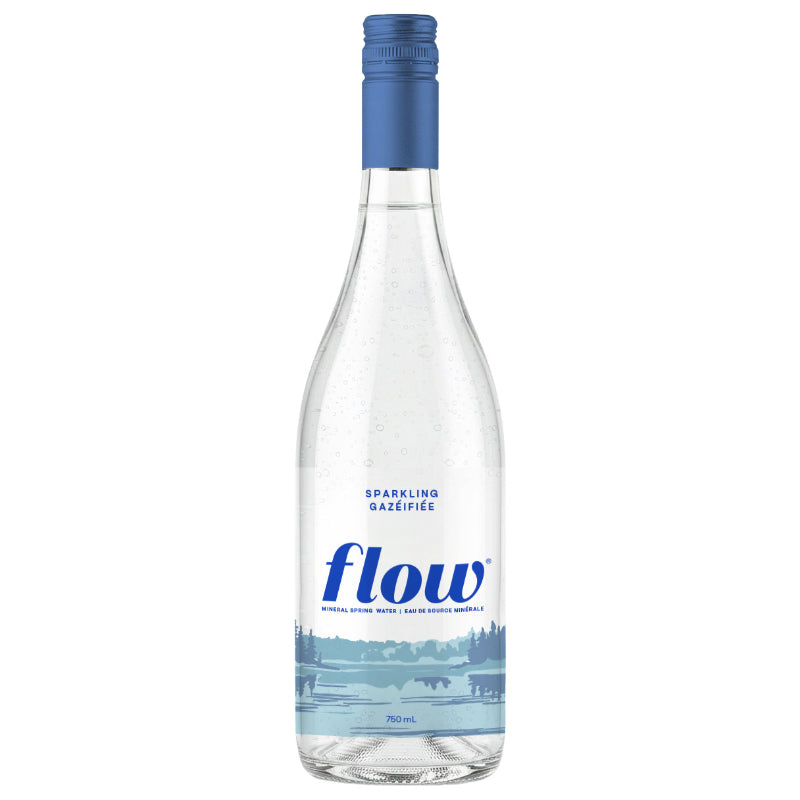 Flow Glass Bottle Sparkling Mineral Spring Water - 750ml