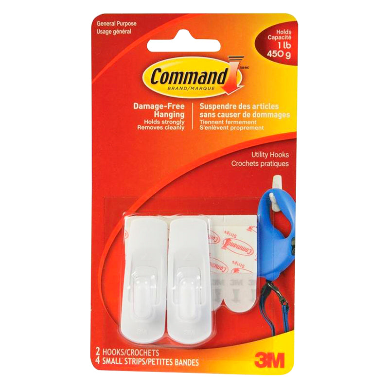 Command Small Utility Hooks - White - Small - 2's