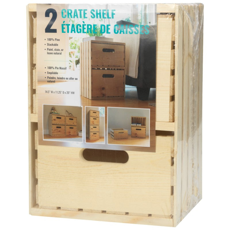 Adwood 2 Crate Drawer Storage Unit - 20X14.5X11.5cm