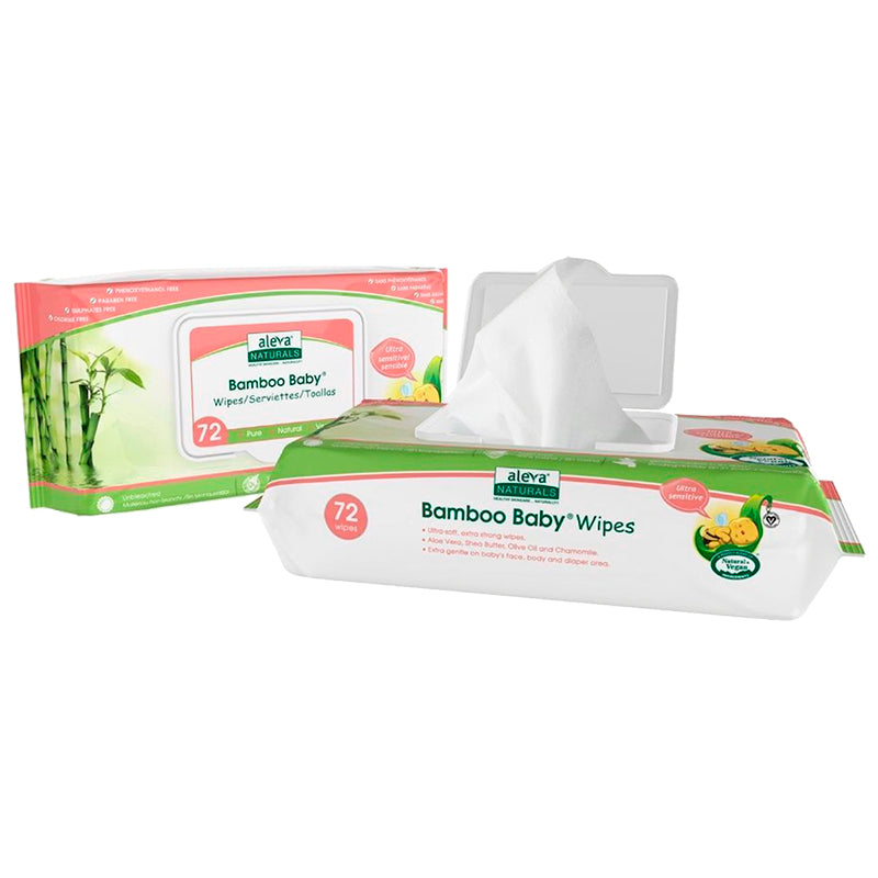 Aleva Naturals Ultra Sensitive Bamboo Baby Wipes - 72 Wipes