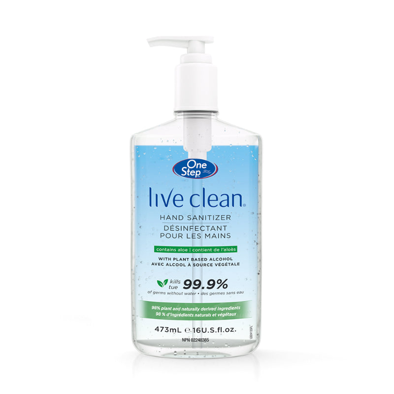 One Step Live Clean Hand Sanitizer with Pump - Aloe - 473ml