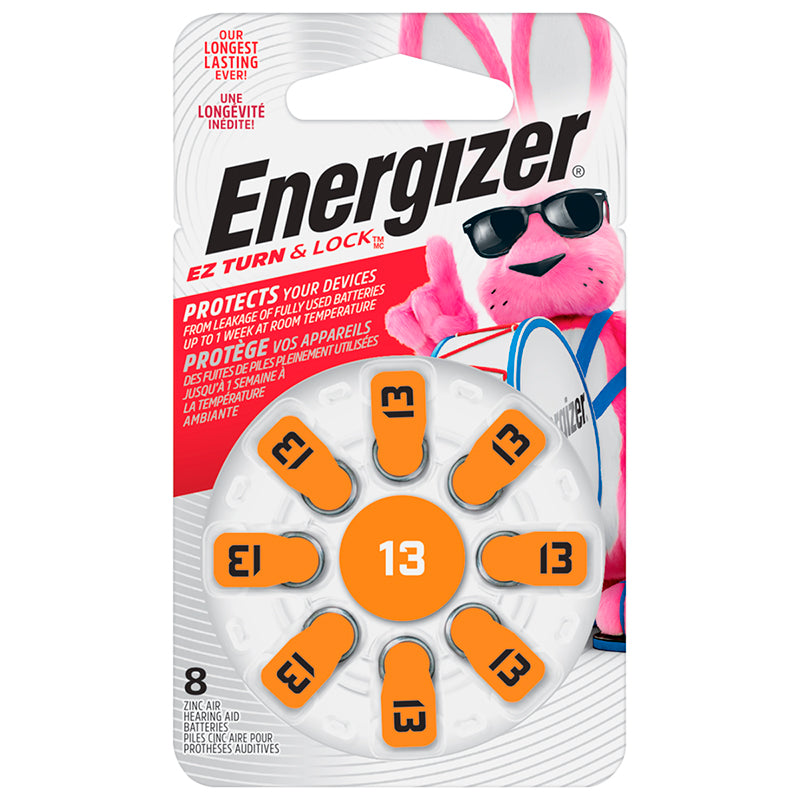 Energizer EZ Turn & Lock Size 13 Hearing Aid Batteries - 8 Pack - AZ13DP-8