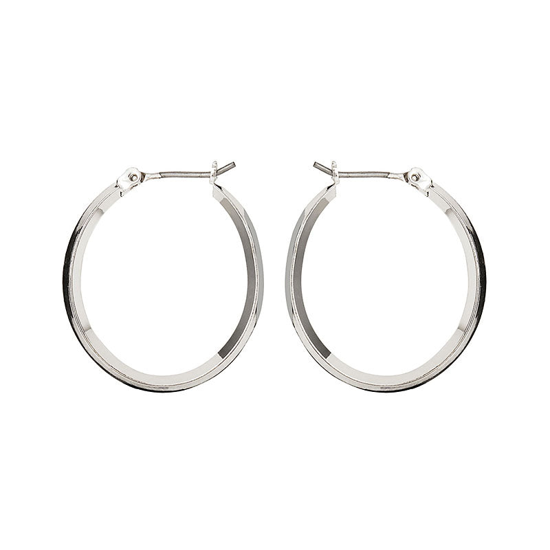 Nine West Silver Click It Hoop Earrings