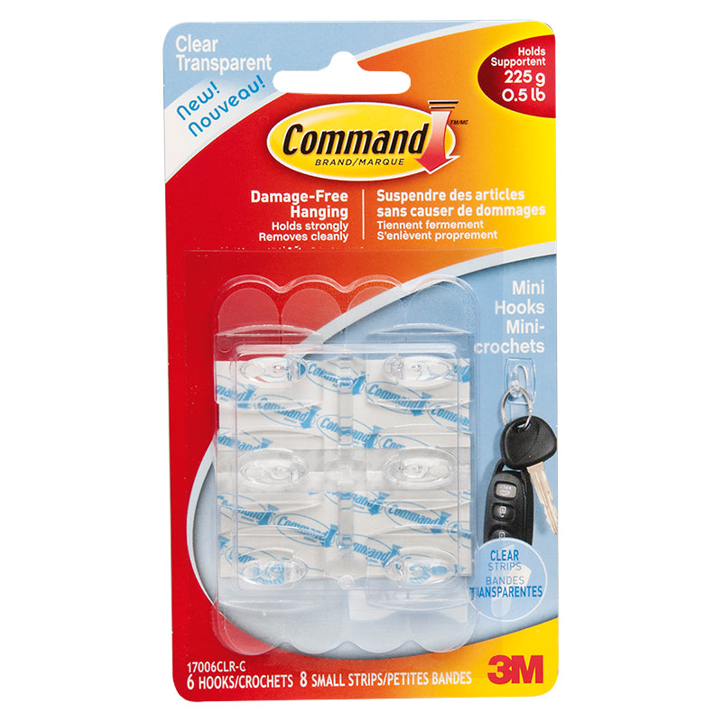 Command Mini Hooks - Clear - 6's