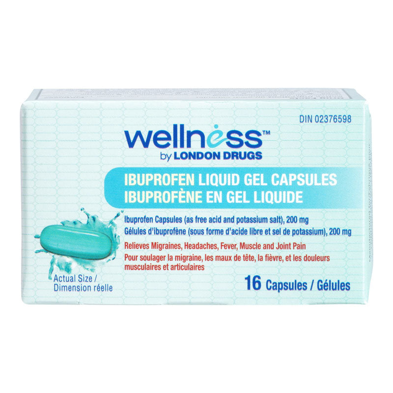 Wellness by London Drugs Ibuprofen Liquid Gel Capsules - 200mg - 16s