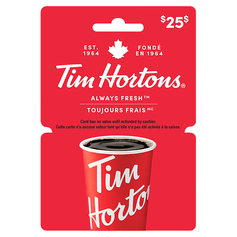 Tim Hortons Always Fresh Gift Сard - $25